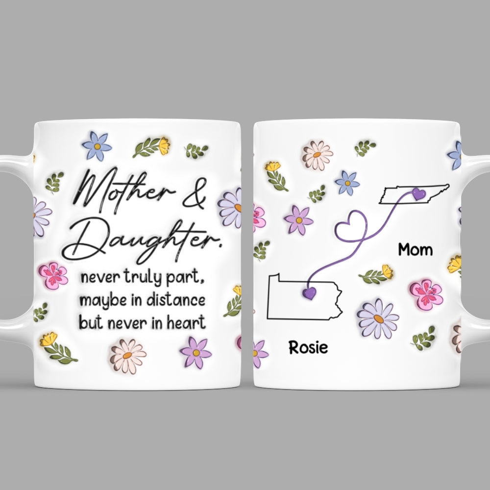 Never Truly Part - Personalized Custom 3D Inflated Effect Mug