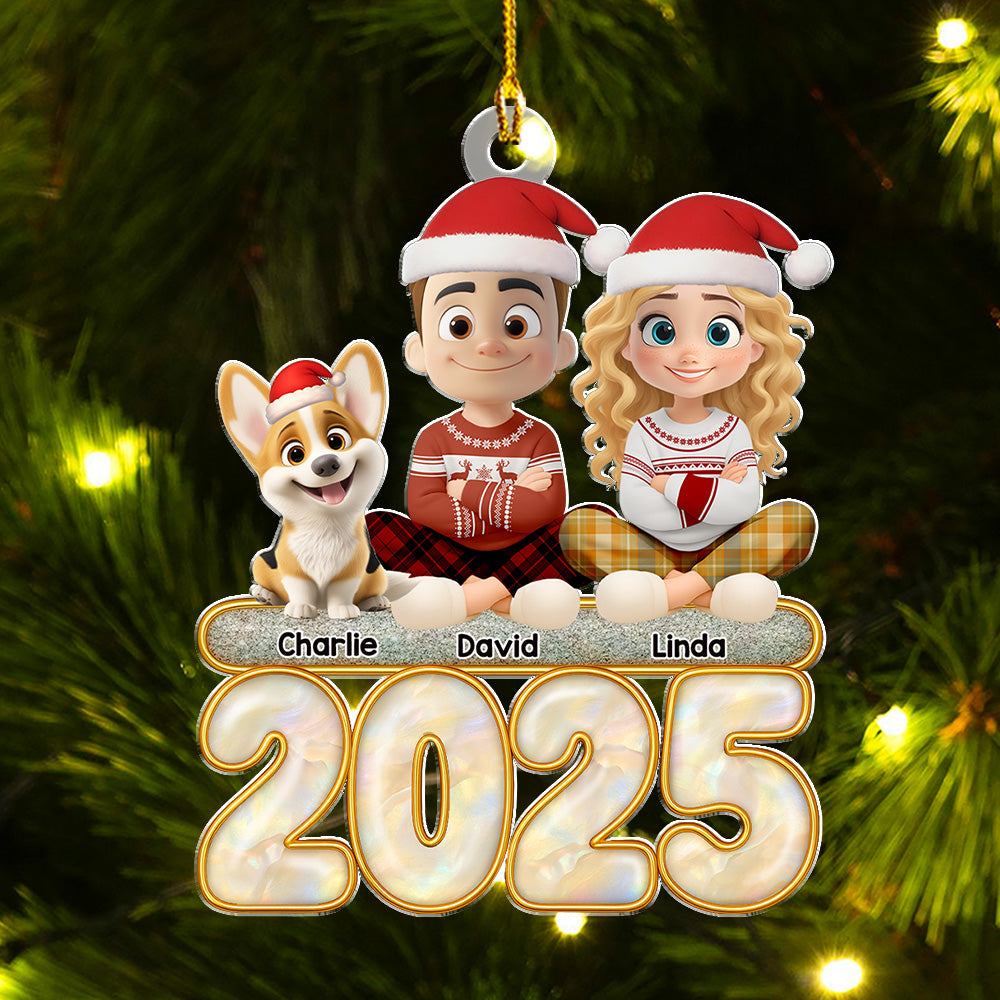 This Is Us And The Dog - Personalized Custom Acrylic Ornament