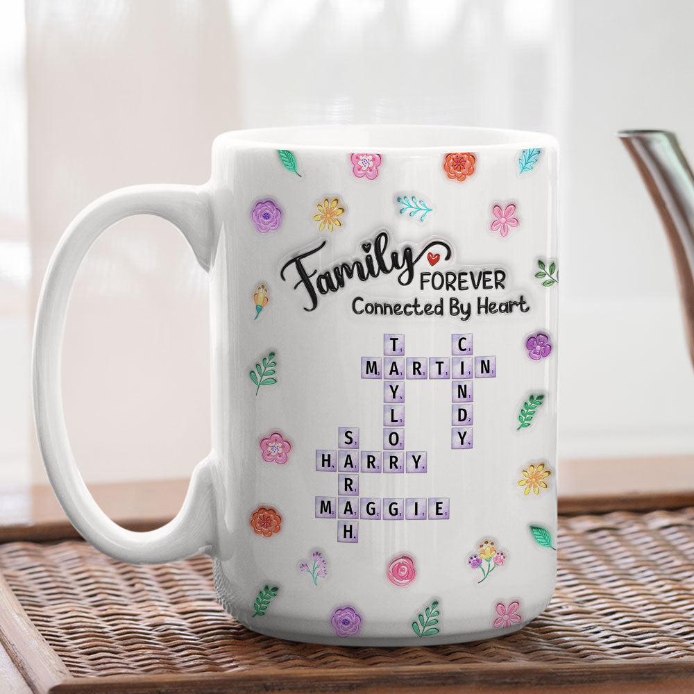Sister Connect By Heart Forever - Personalized Custom 3D Inflated Effect Coffee Mug
