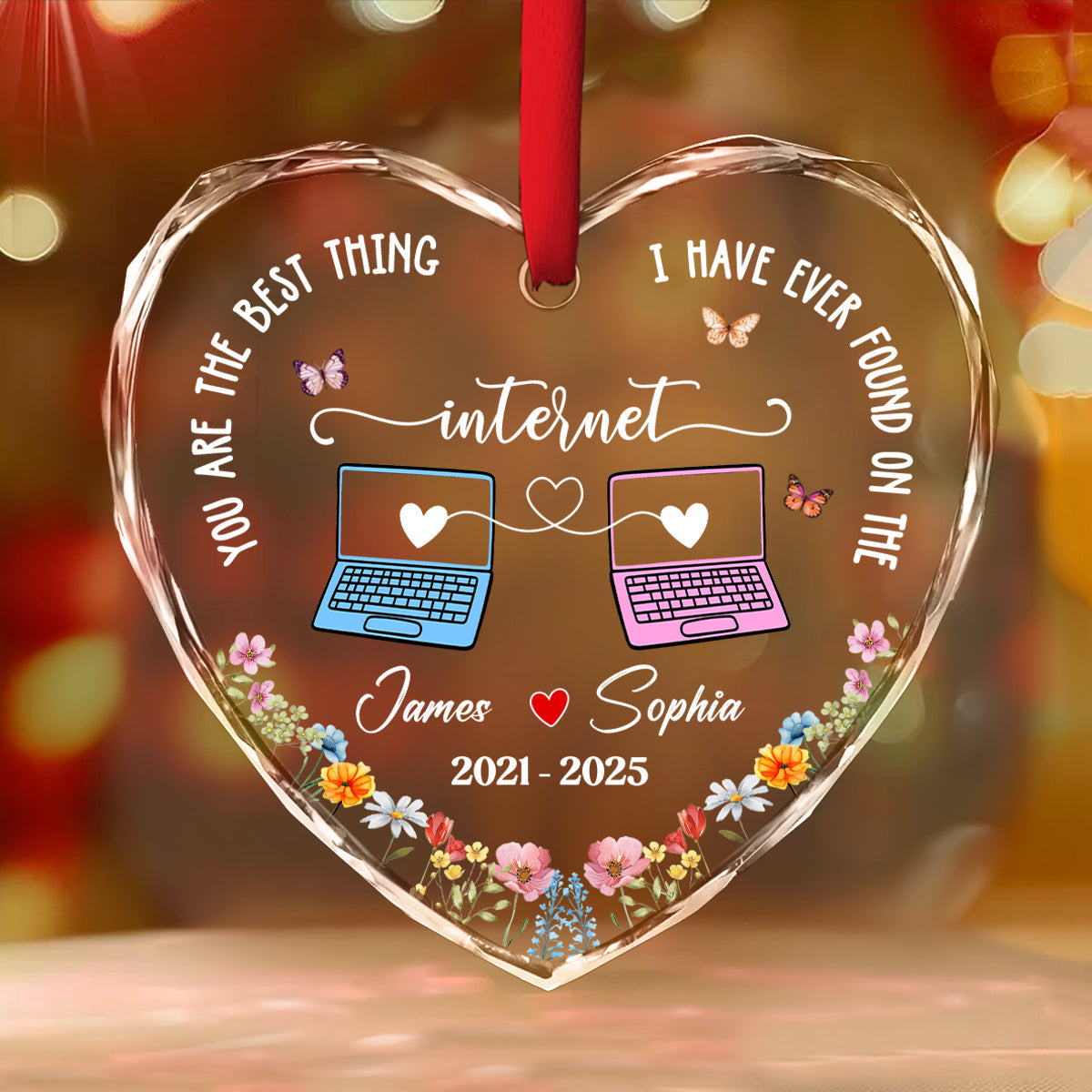 Online Lover - Personalized Custom Glass Ornament
