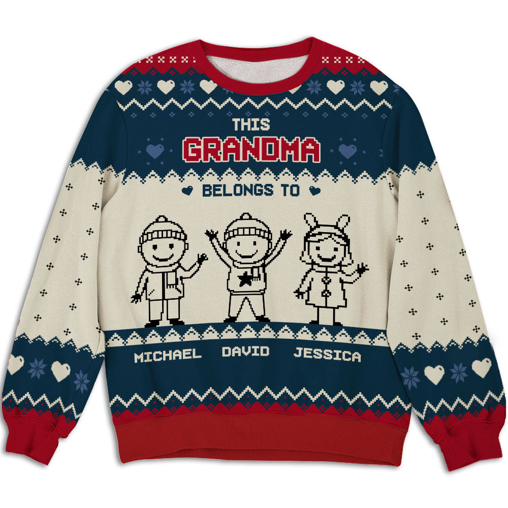 This Grandma Mom Belongs To - Personalized Custom All-Over-Print Sweatshirt