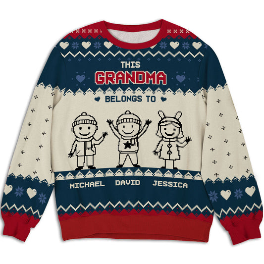 This Grandma Mom Belongs To - Personalized Custom All-Over-Print Sweatshirt