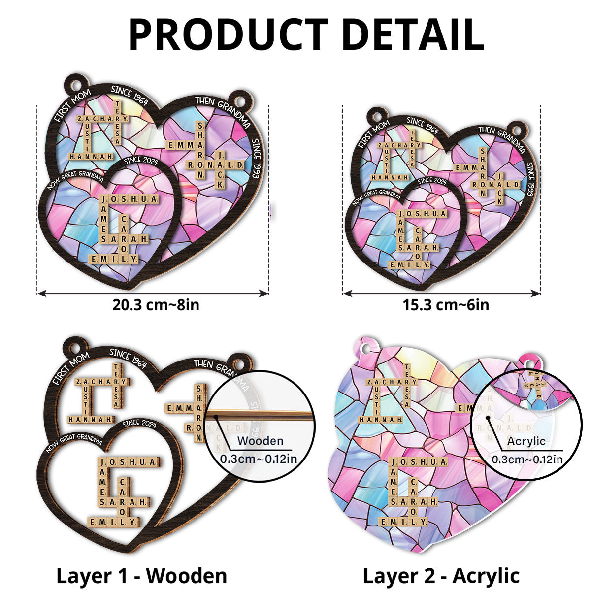 First Mom Now Grandma - Personalized Custom Suncatcher