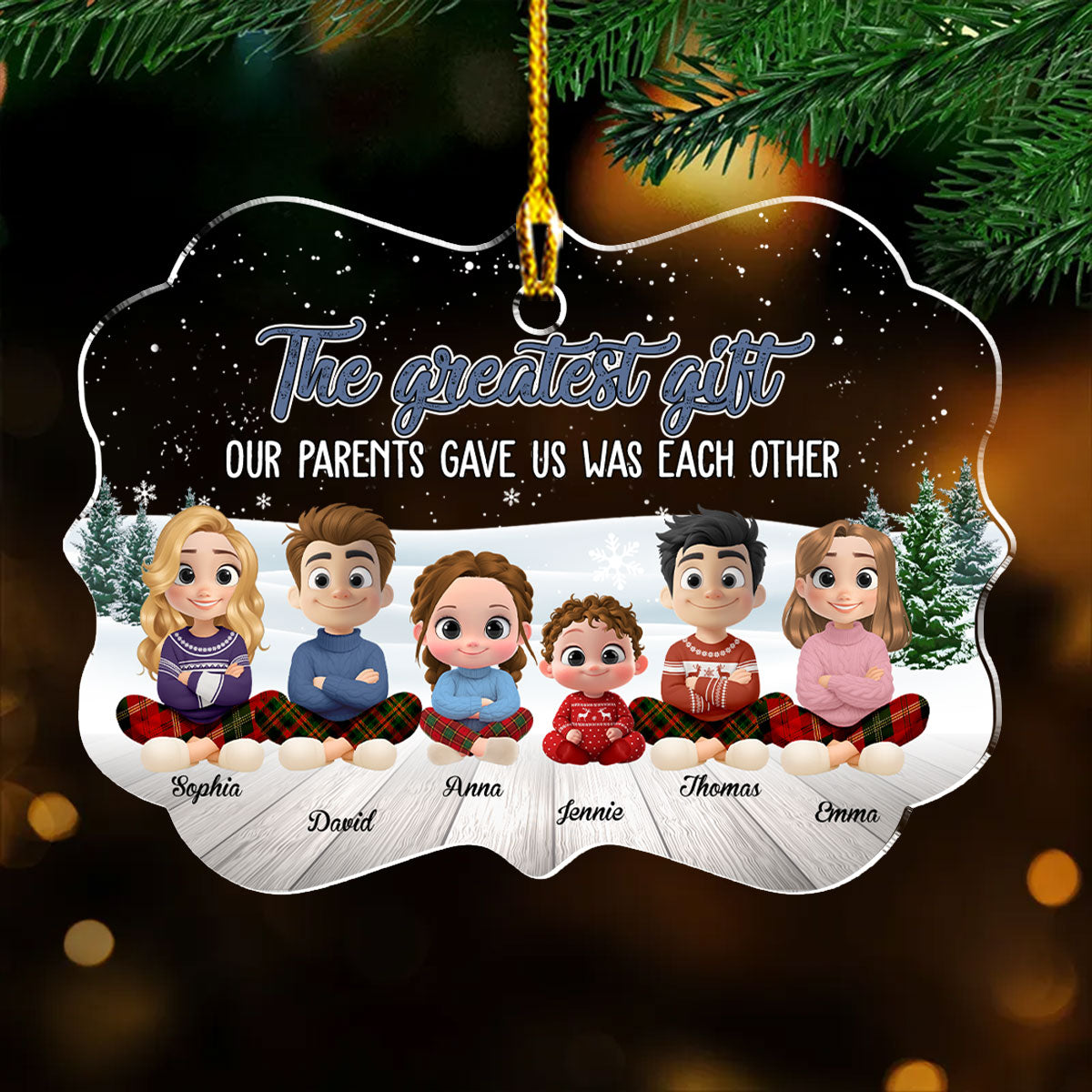 Our Greatest Gift Cartoon - Personalized Custom Acrylic Ornament