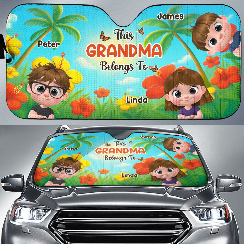 Grandkids Summertime - Personalized Custom Car Sunshade