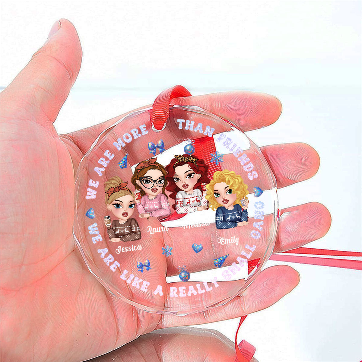 Together We Conquer Every Storm - Personalized Custom Glass Ornament