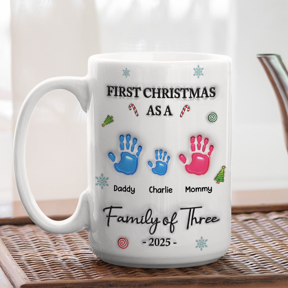 First Christmas Family - Personalized Custom 3D Inflated Effect Mug