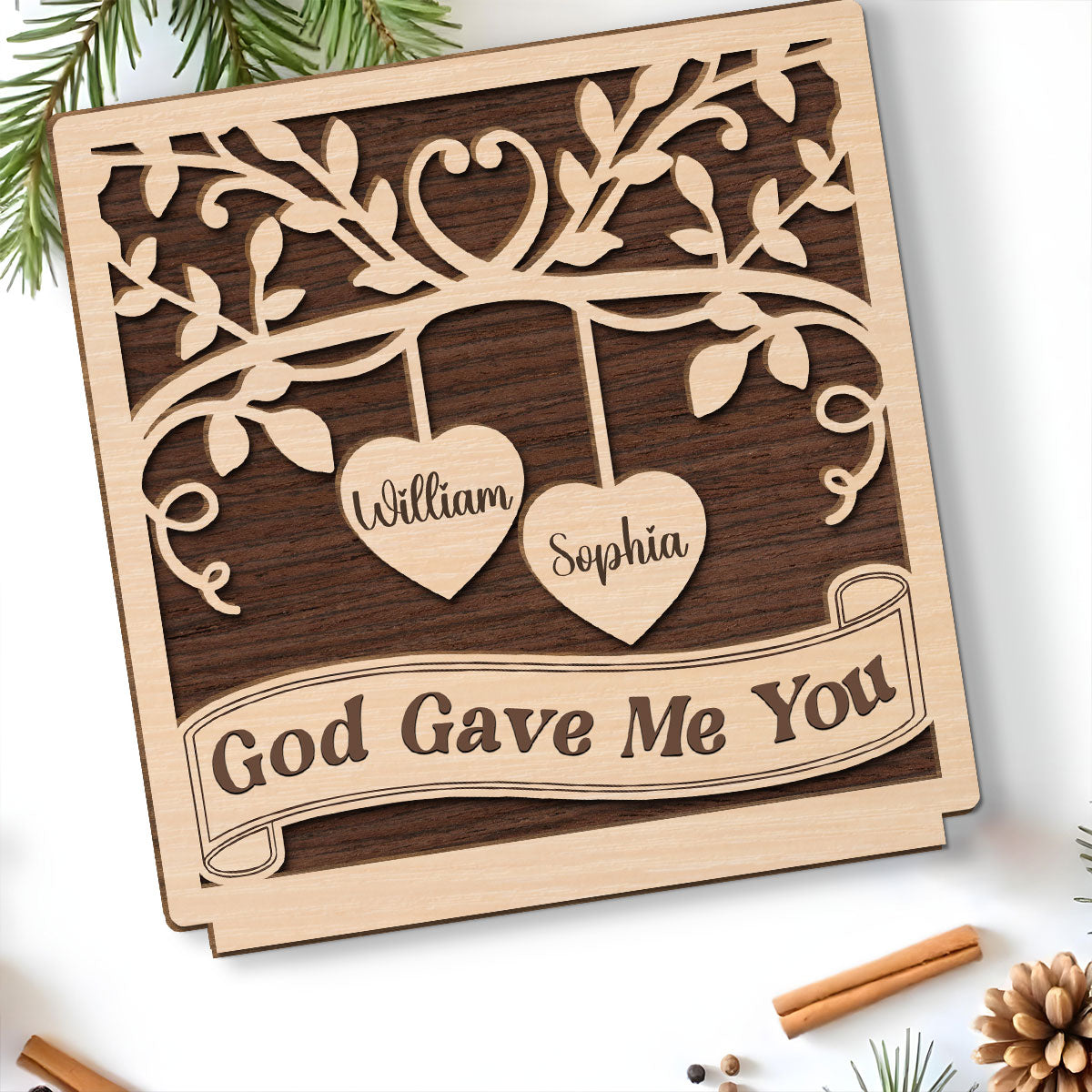 Perfectly Imperfect Together - Personalized Custom 2-Layer Wood Plaque With Flat Base