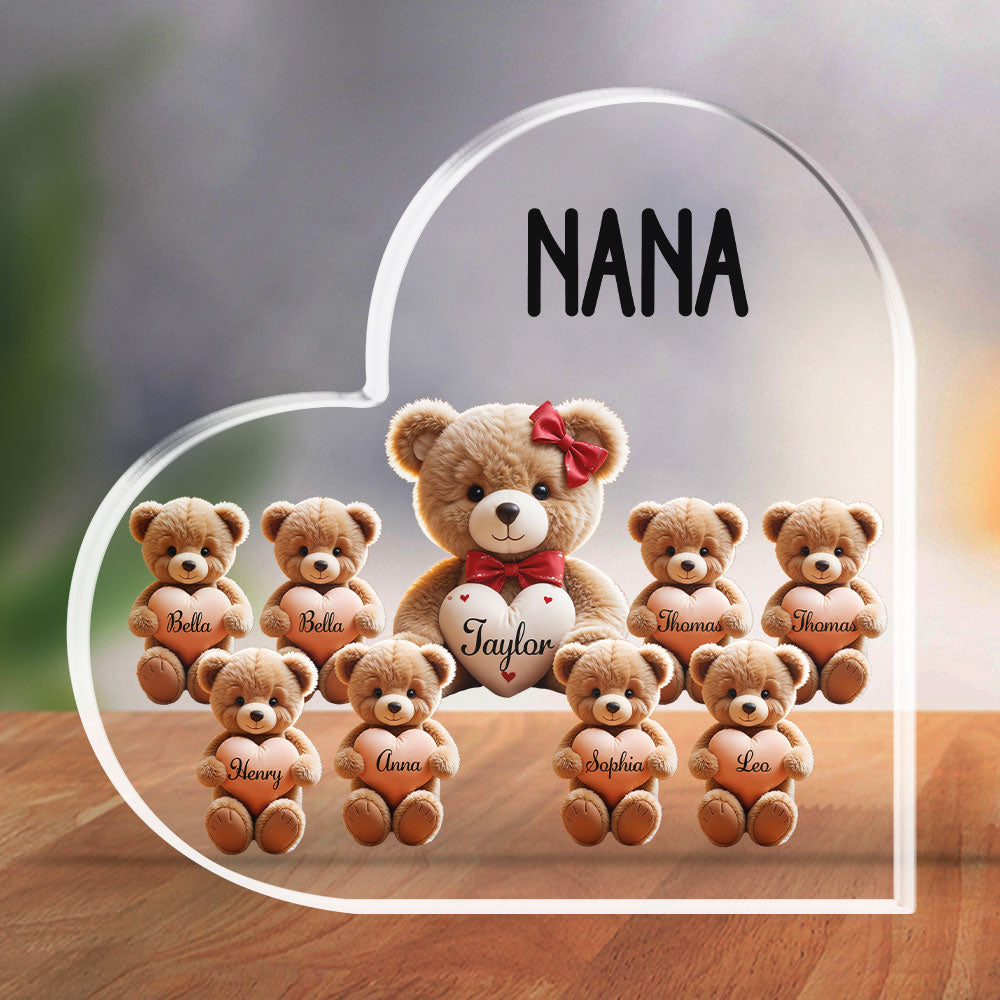 Grandma Bear With Love Children - Personalized Custom Acrylic Plaque