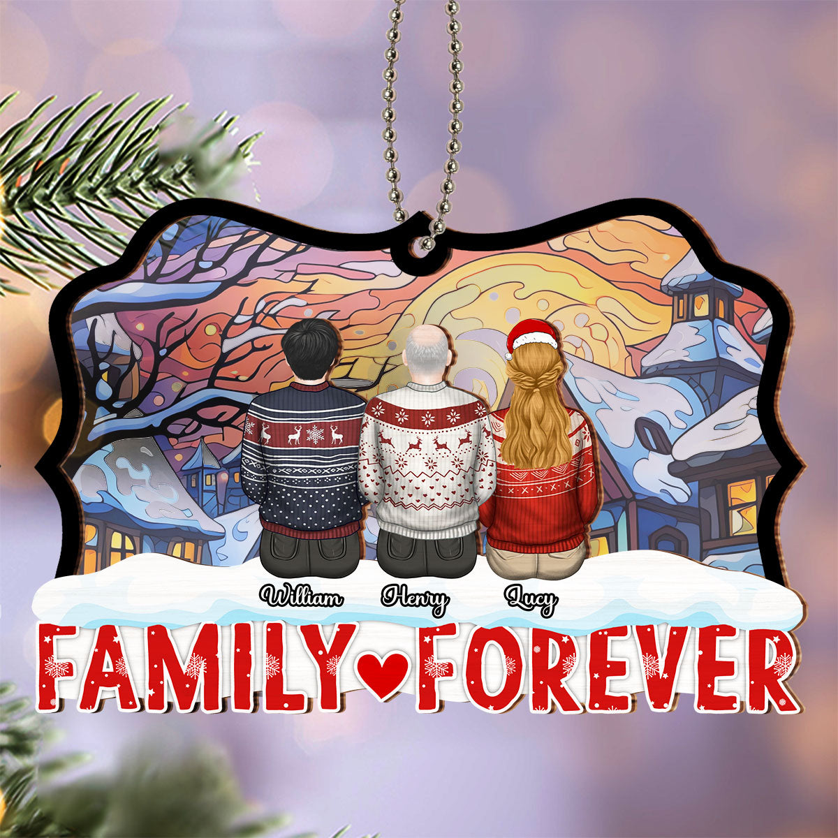 Together For A Lifetime - Personalized Custom Suncatcher Ornament