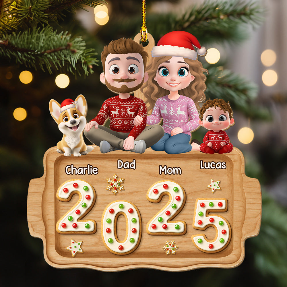 Family Cookies Dreams - Personalized Custom 3D Effect Wood Ornament