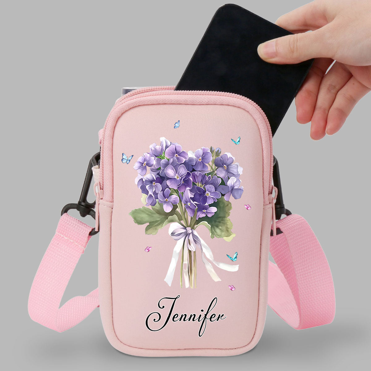 Birthmonth Flower - Personalized Custom Water Bottle Carrier Bag
