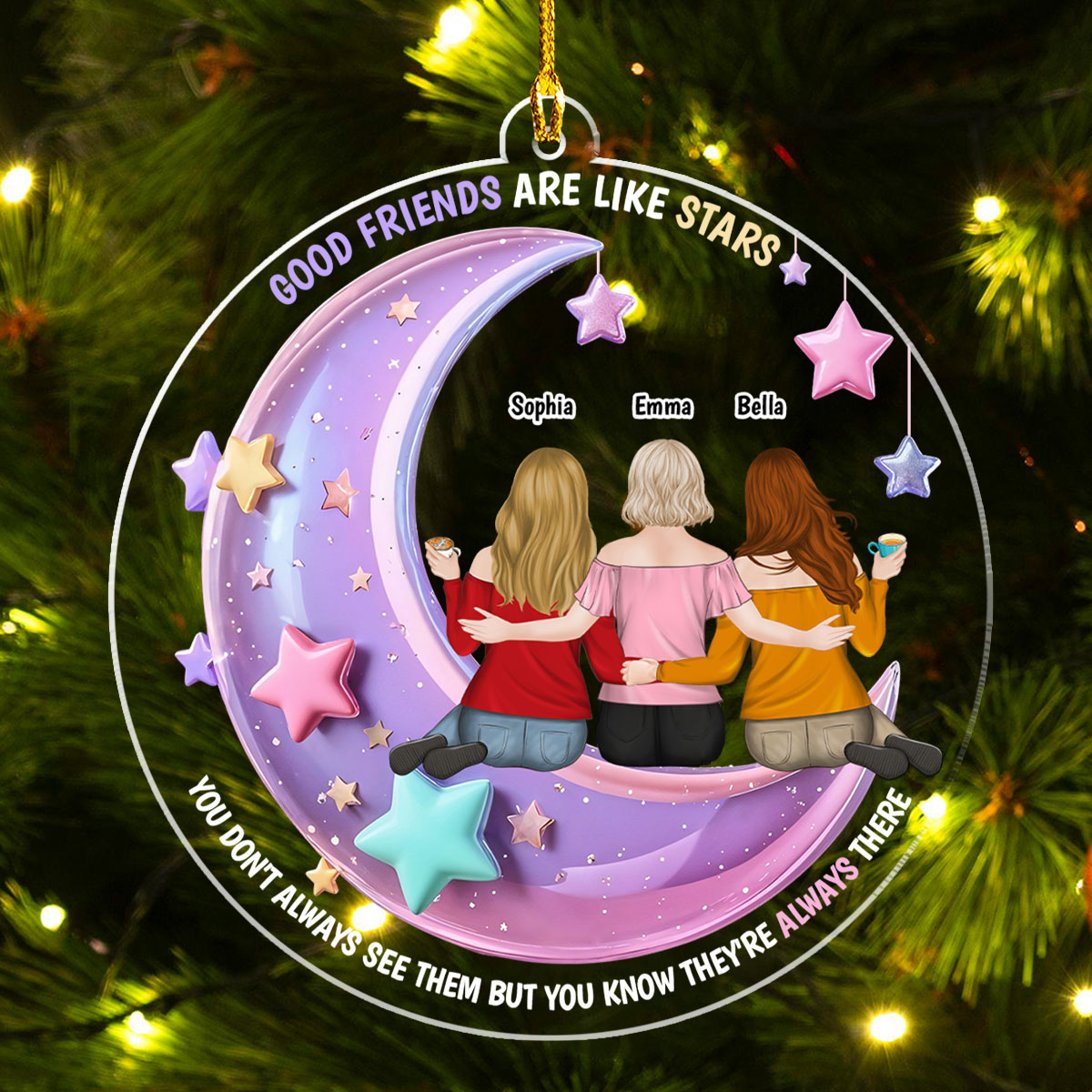 Best Friend Always There - Personalized Custom Acrylic Ornament