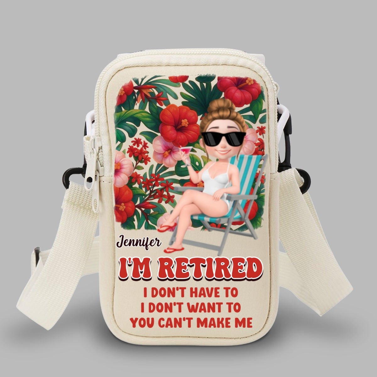 I Am Retired - Personalized Custom Water Bottle Carrier Bag