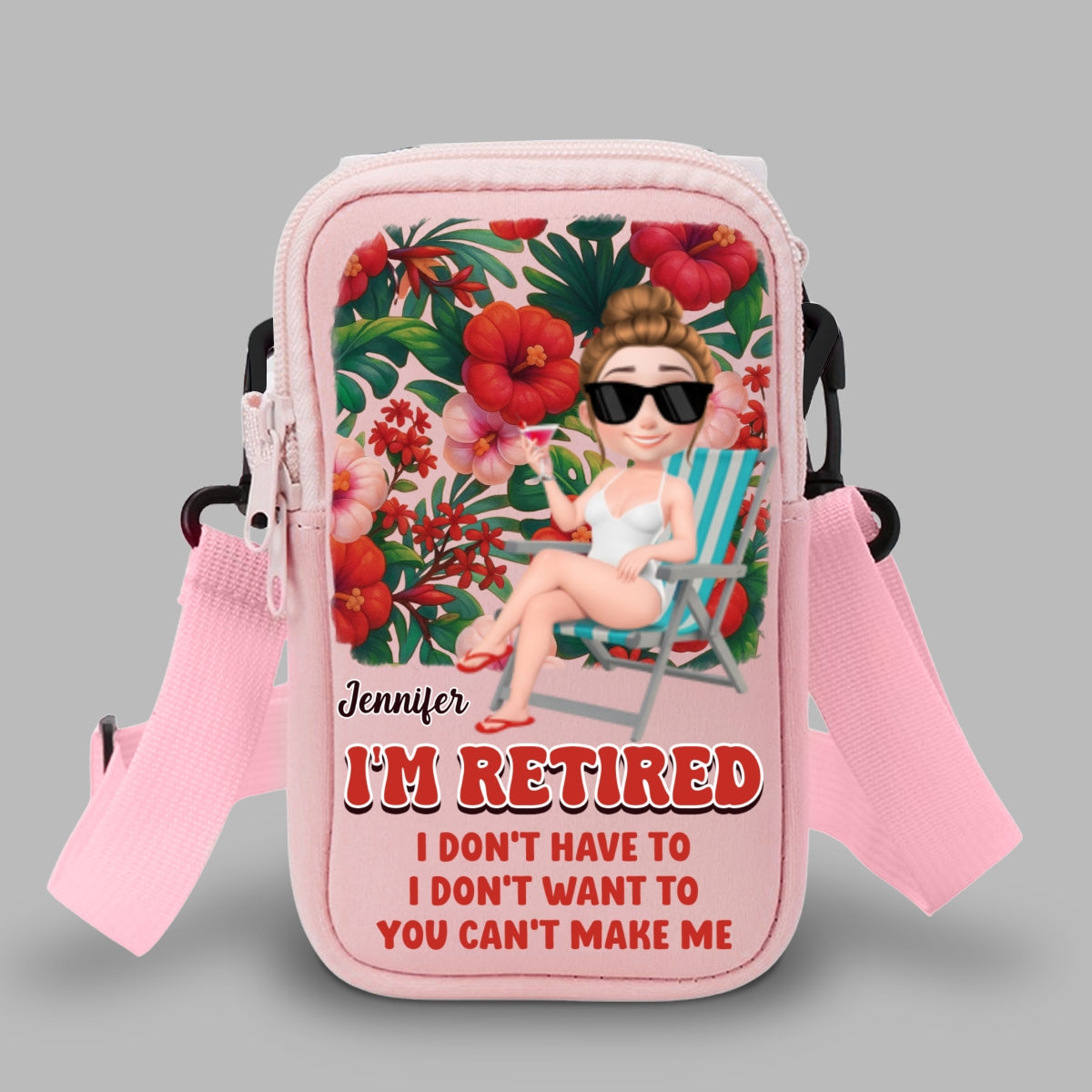 I Am Retired - Personalized Custom Water Bottle Carrier Bag