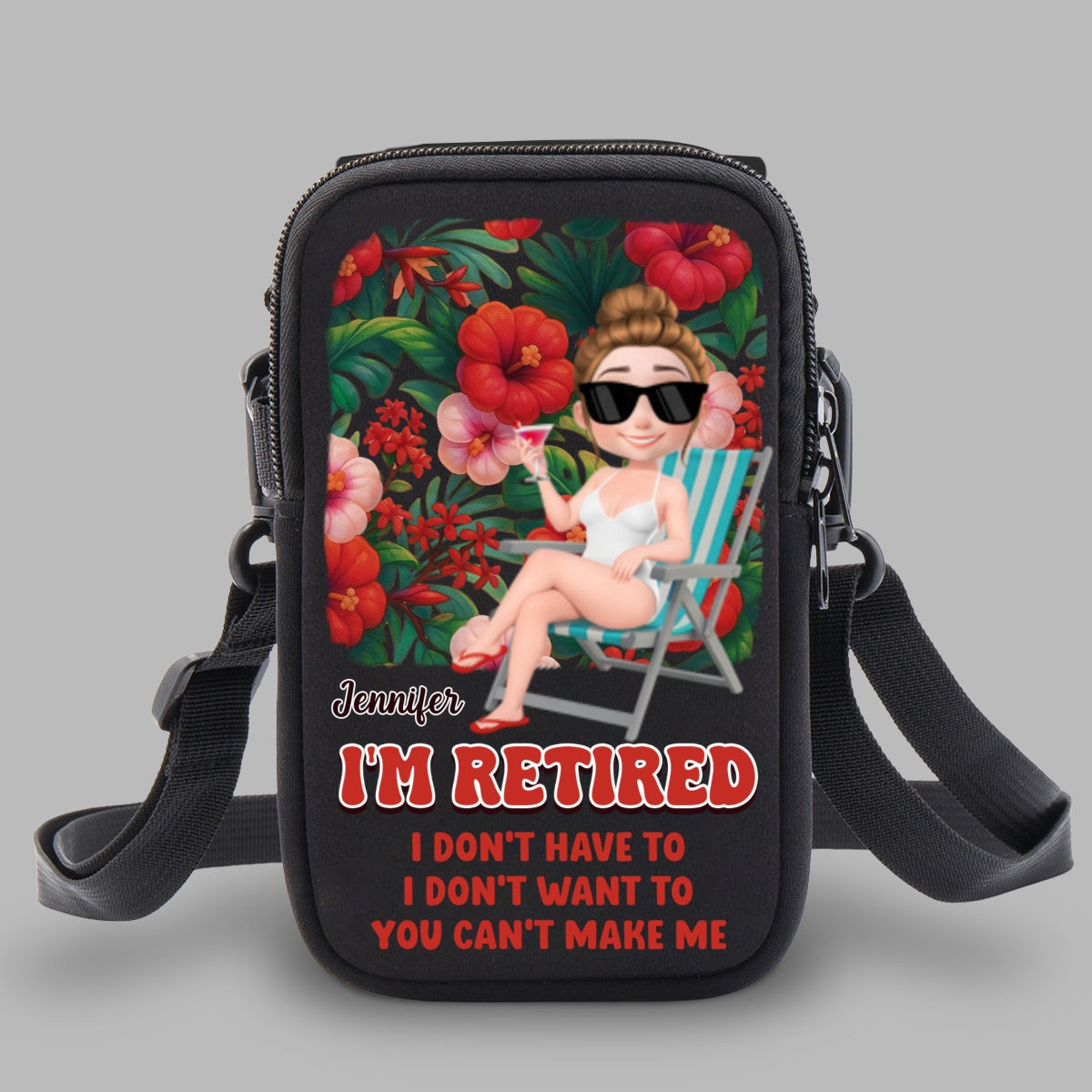 I Am Retired - Personalized Custom Water Bottle Carrier Bag
