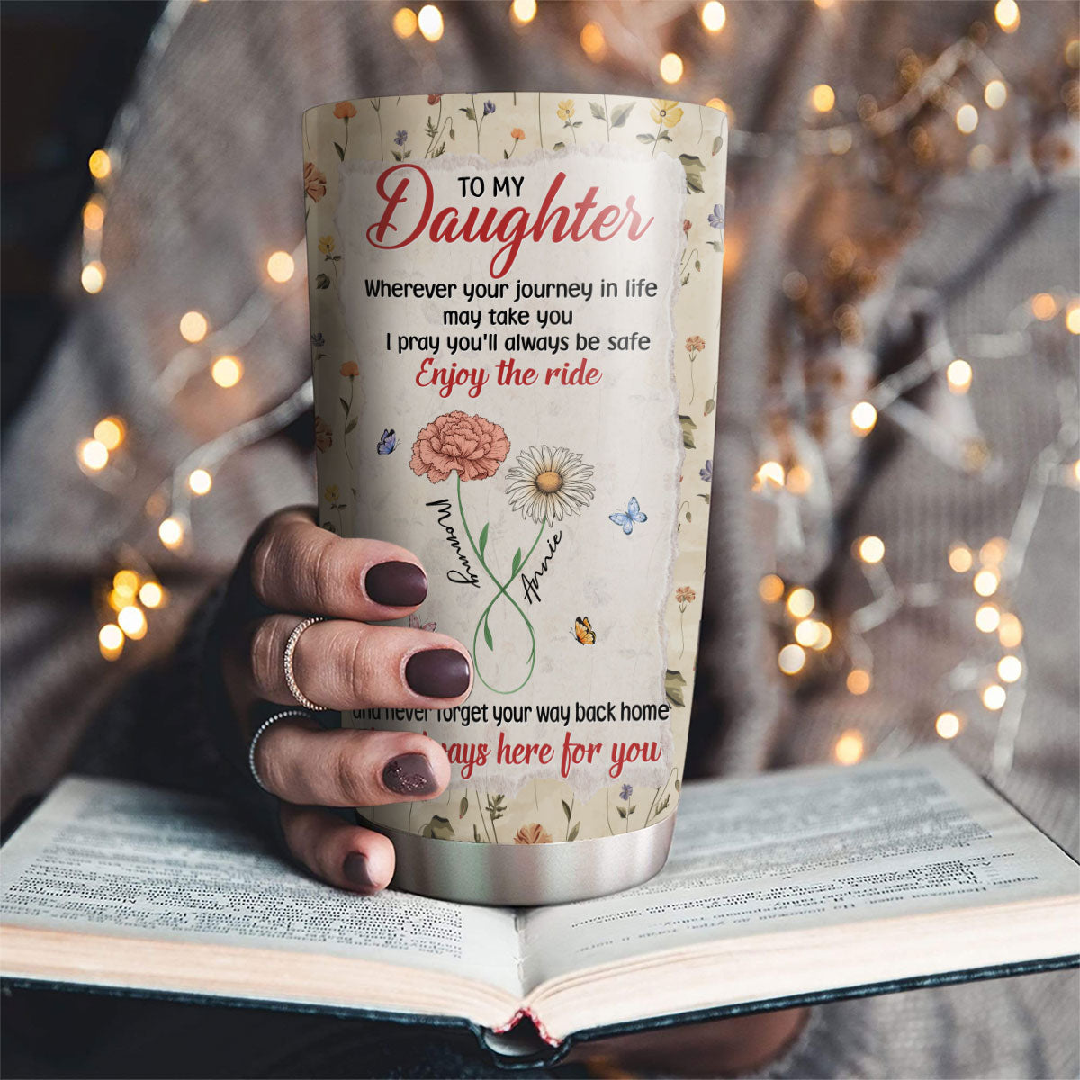 Mom To Daughter Way Back Home - Personalized Custom Tumbler