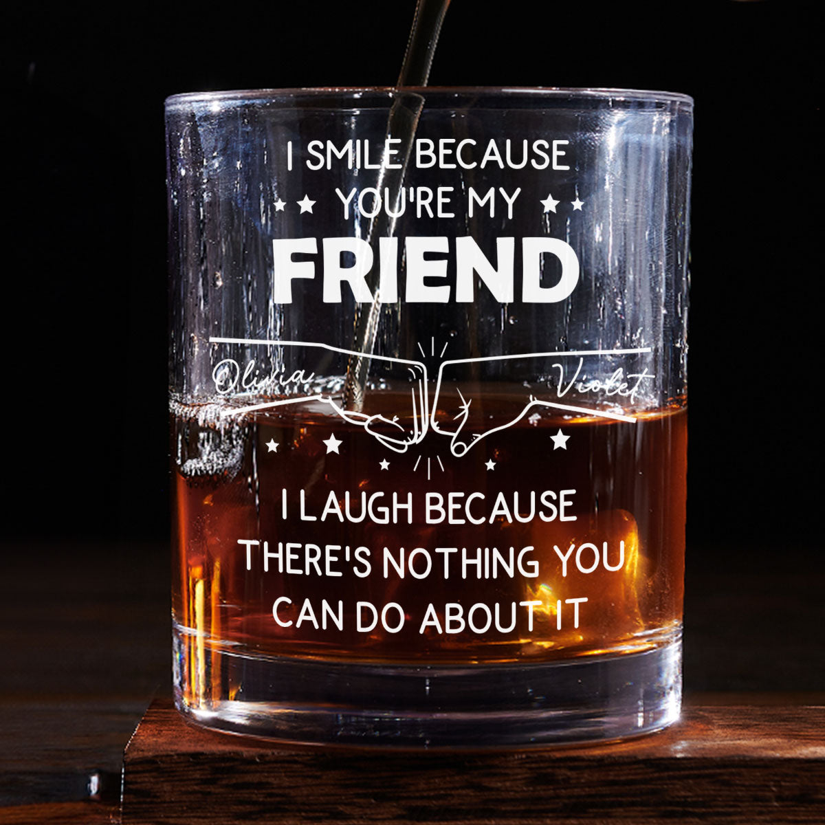 I Smile Because You Are My Brother - Personalized Custom Whiskey Glass