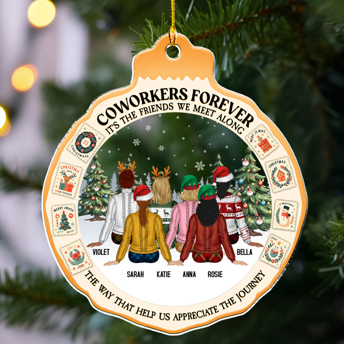 Distant Sisters - Personalized Custom Acrylic Ornament