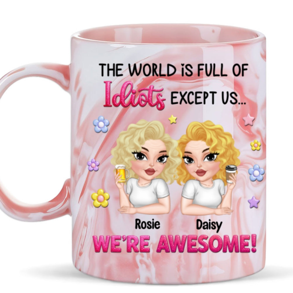 We Are Awesome - Personalized Custom Pink Marble Mug