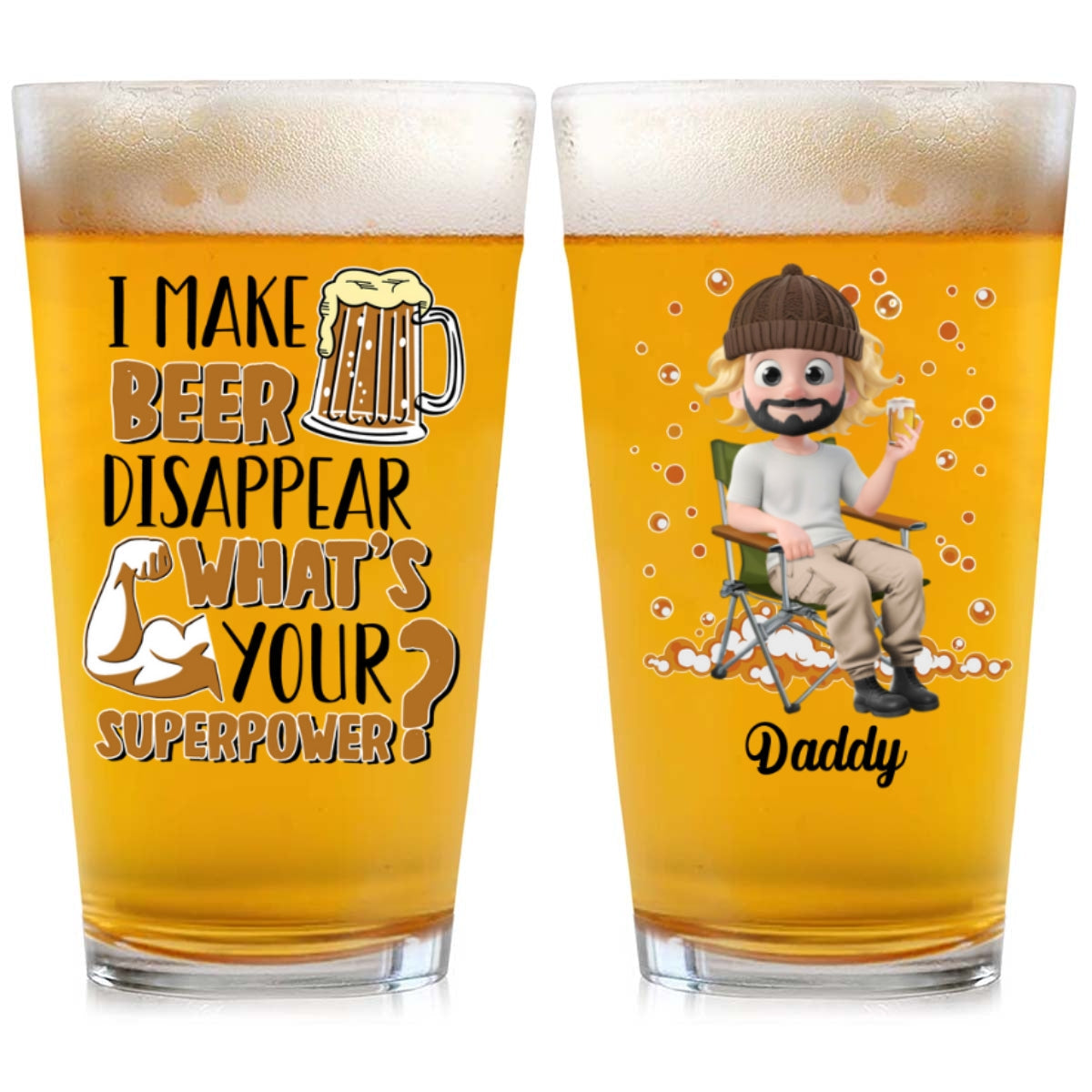 I Make Beer Disappear - Personalized Custom Beer Glass