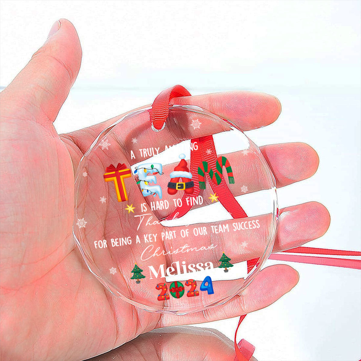 A Truly Amazing Team - Personalized Custom Glass Ornament