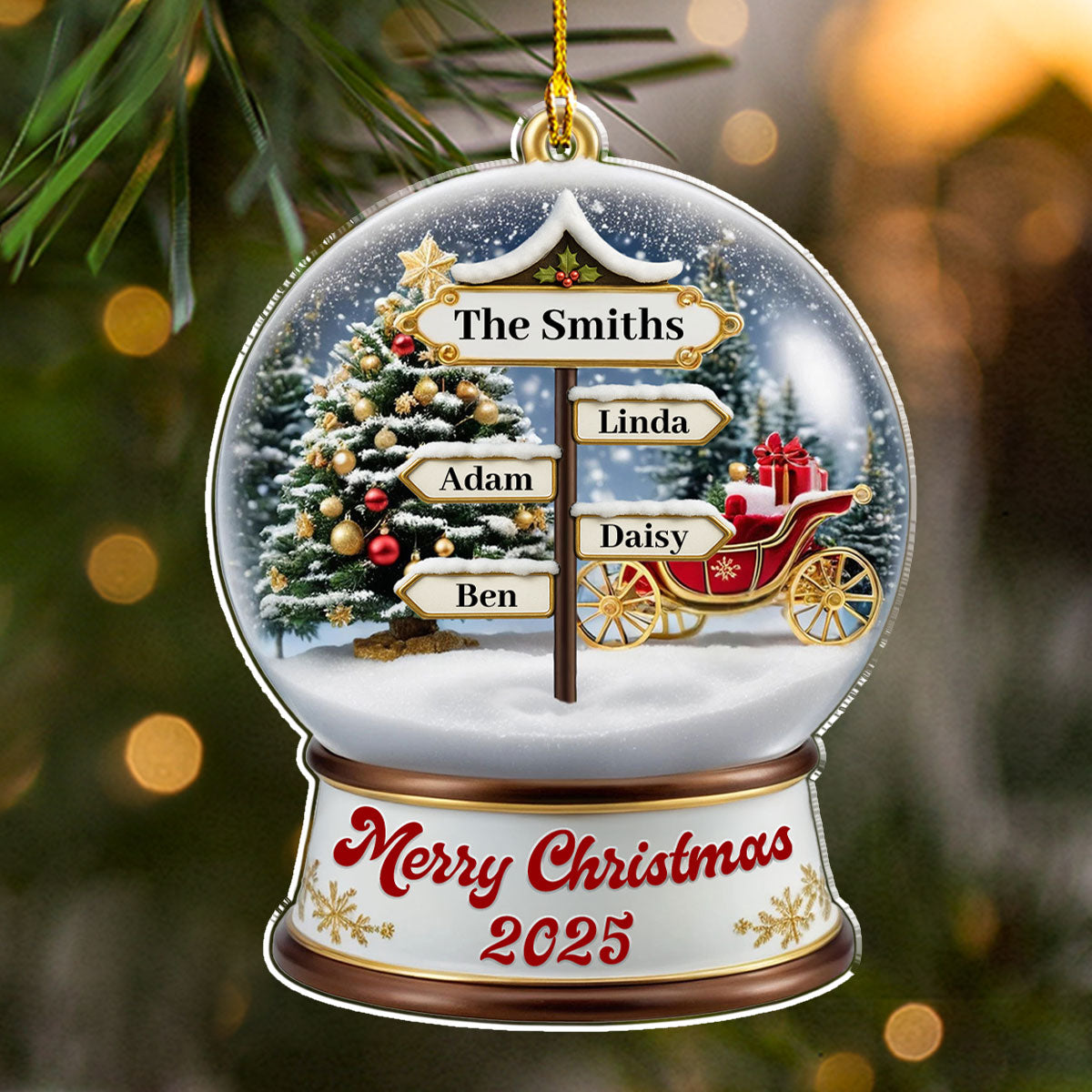 Family Love Christmas - Personalized Custom Acrylic Ornament