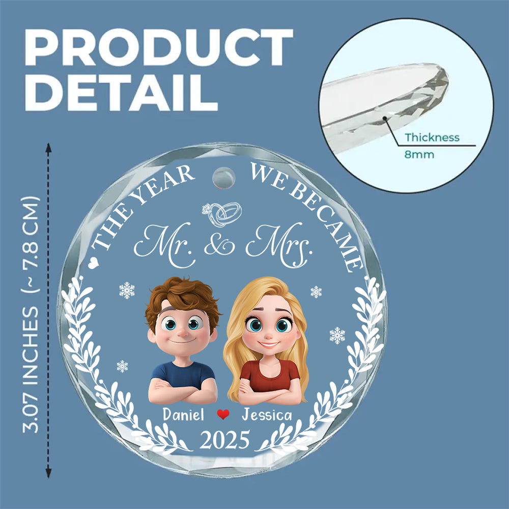 Save The Special Date - Personalized Custom Glass Ornament