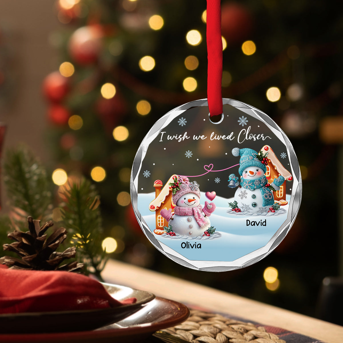 I Want Us To Be Together - Personalized Custom Glass Ornament