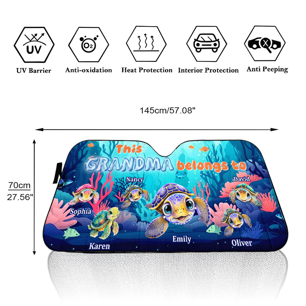 Grandma Turtle - Personalized Custom Car Sunshade