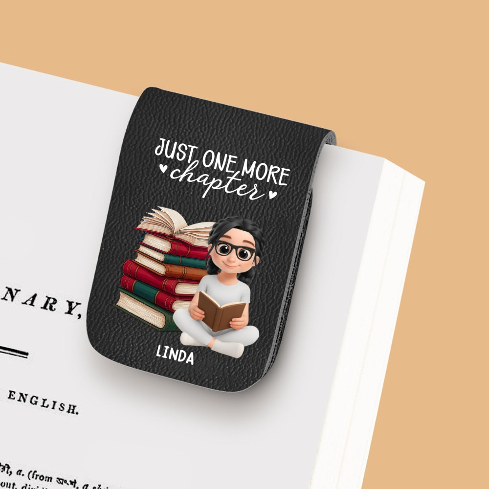 Just One More Chapter - Personalized Custom Leather Bookmark