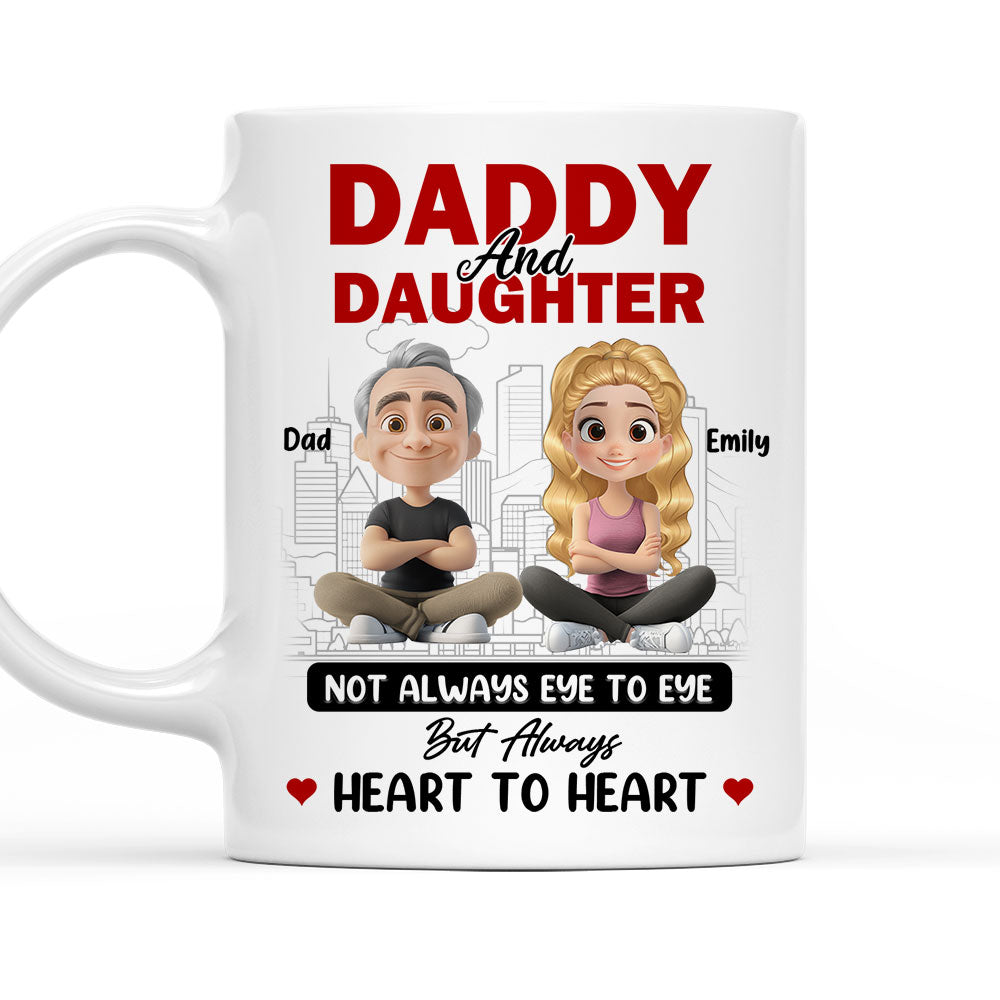 Dad And Daughter Share Love - Personalized Custom Coffee Mug