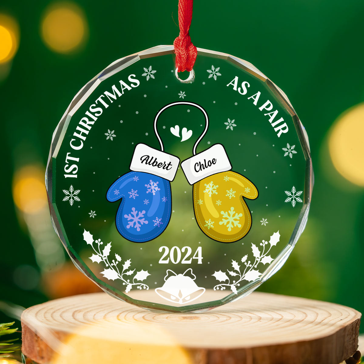 As A Pair - Personalized Custom Glass Ornament