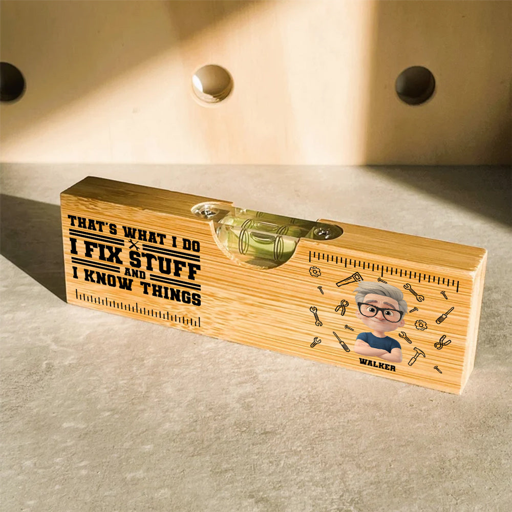 Thats What I Do - Personalized Custom Wooden Spirit Level Bottle Opener