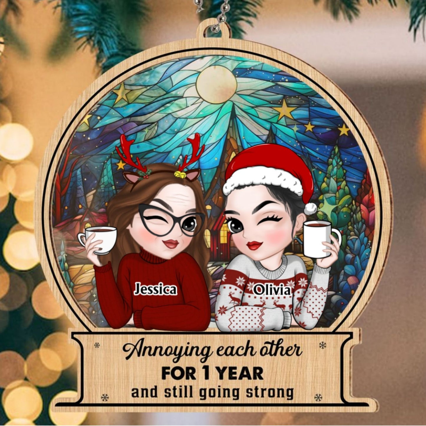 Annoying Each Other - Personalized Custom Suncatcher Ornament