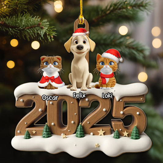 Only Them This Year - Personalized Custom 3D Effect Wood Ornament
