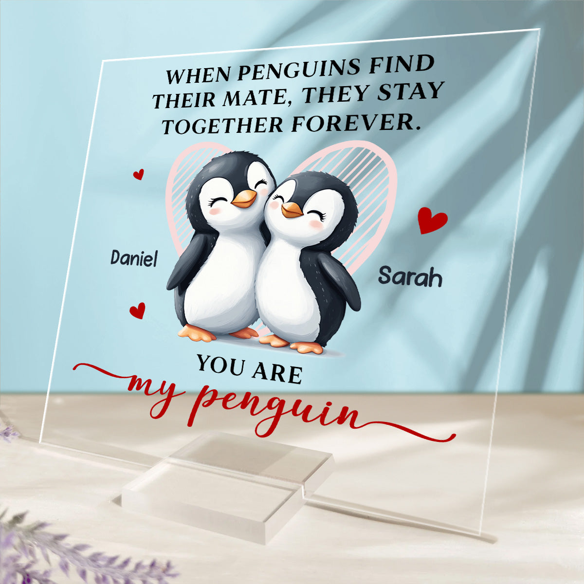 My Penguin - Personalized Custom Acrylic Plaque With Base