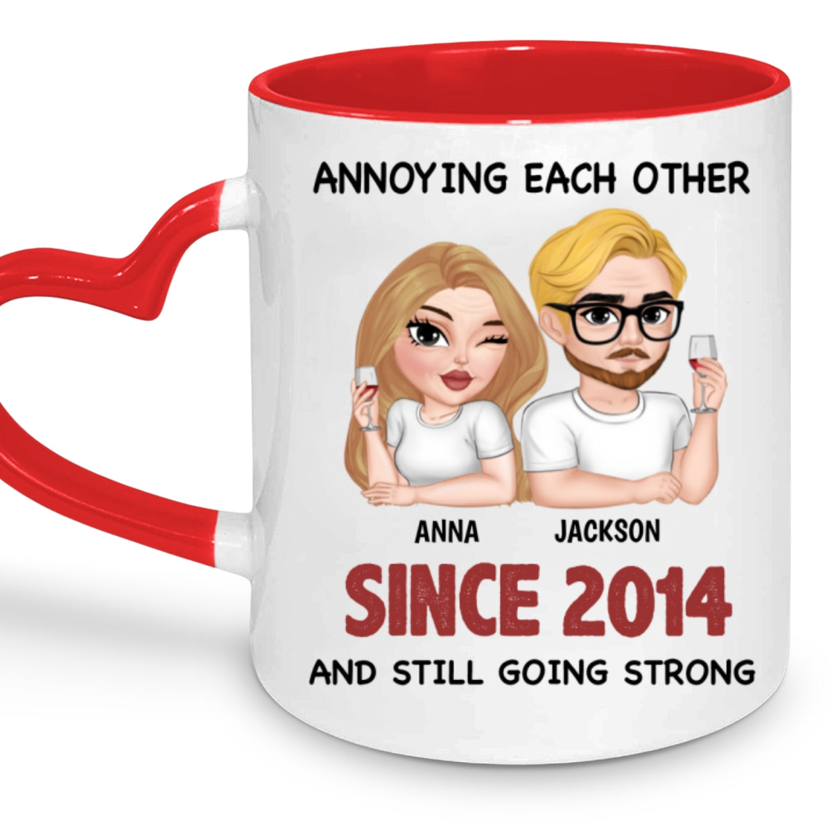 My Love - Personalized Custom Heart Handle Mug