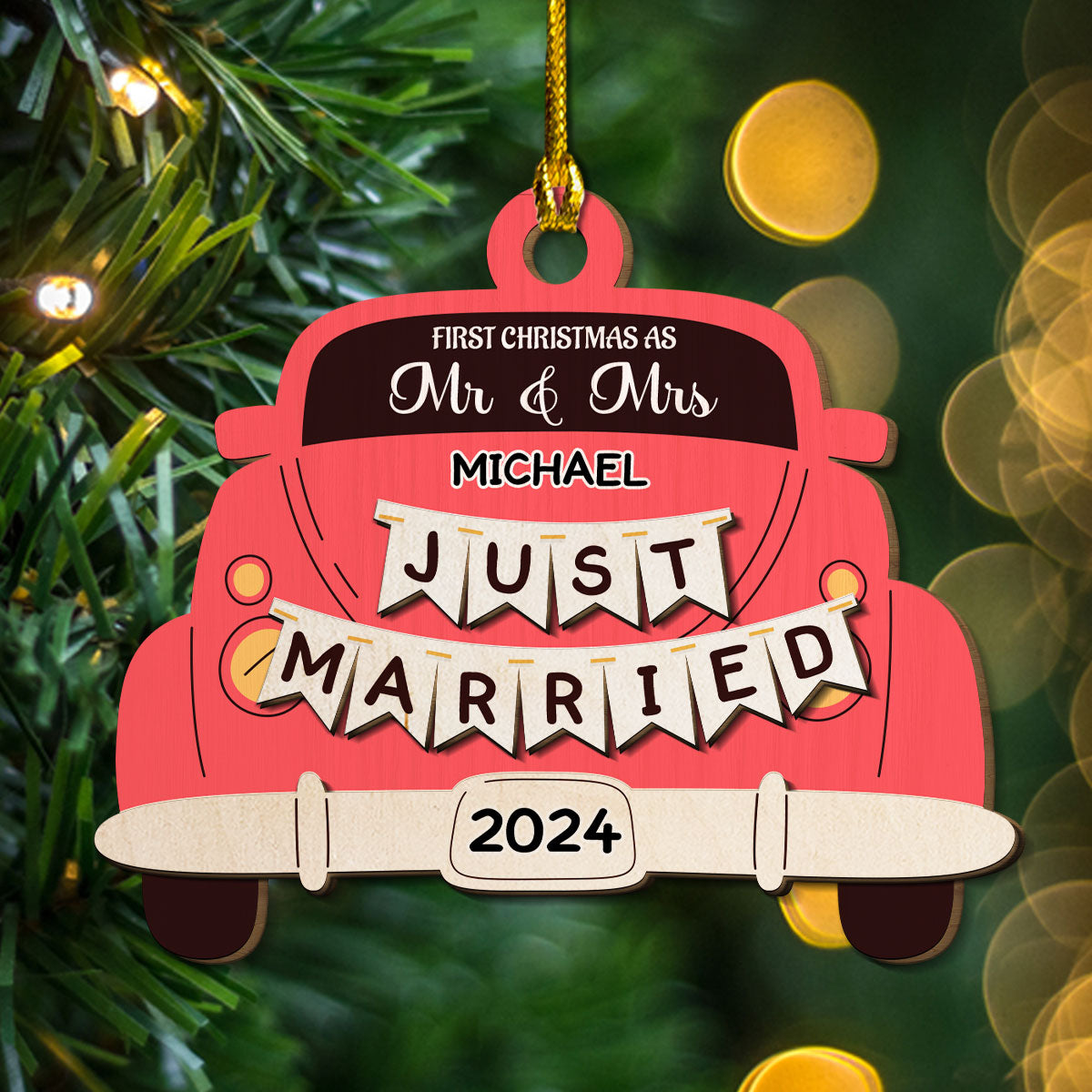 The Only Gift I Want This Year Is Your - Personalized Custom Freeshape 2-Layered Wood Ornament