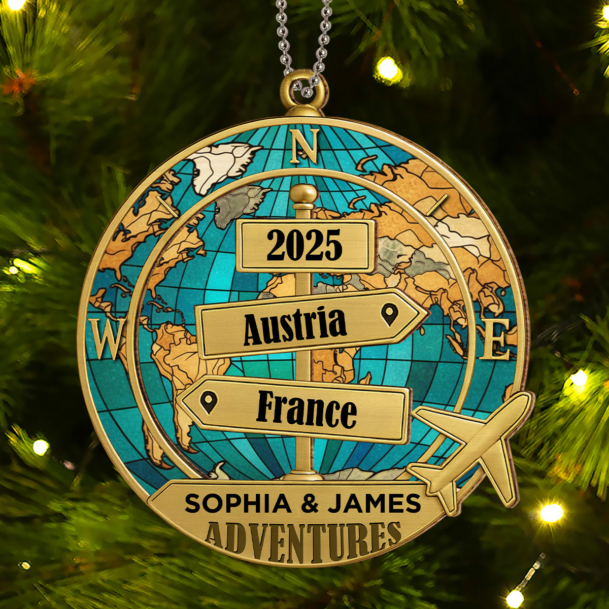 Destination Of All Year - Personalized Custom Suncatcher Ornament