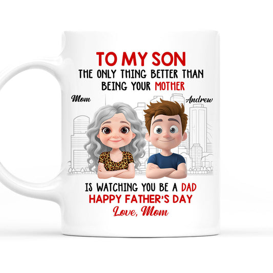 Happy Father Day My Son - Personalized Custom Coffee Mug