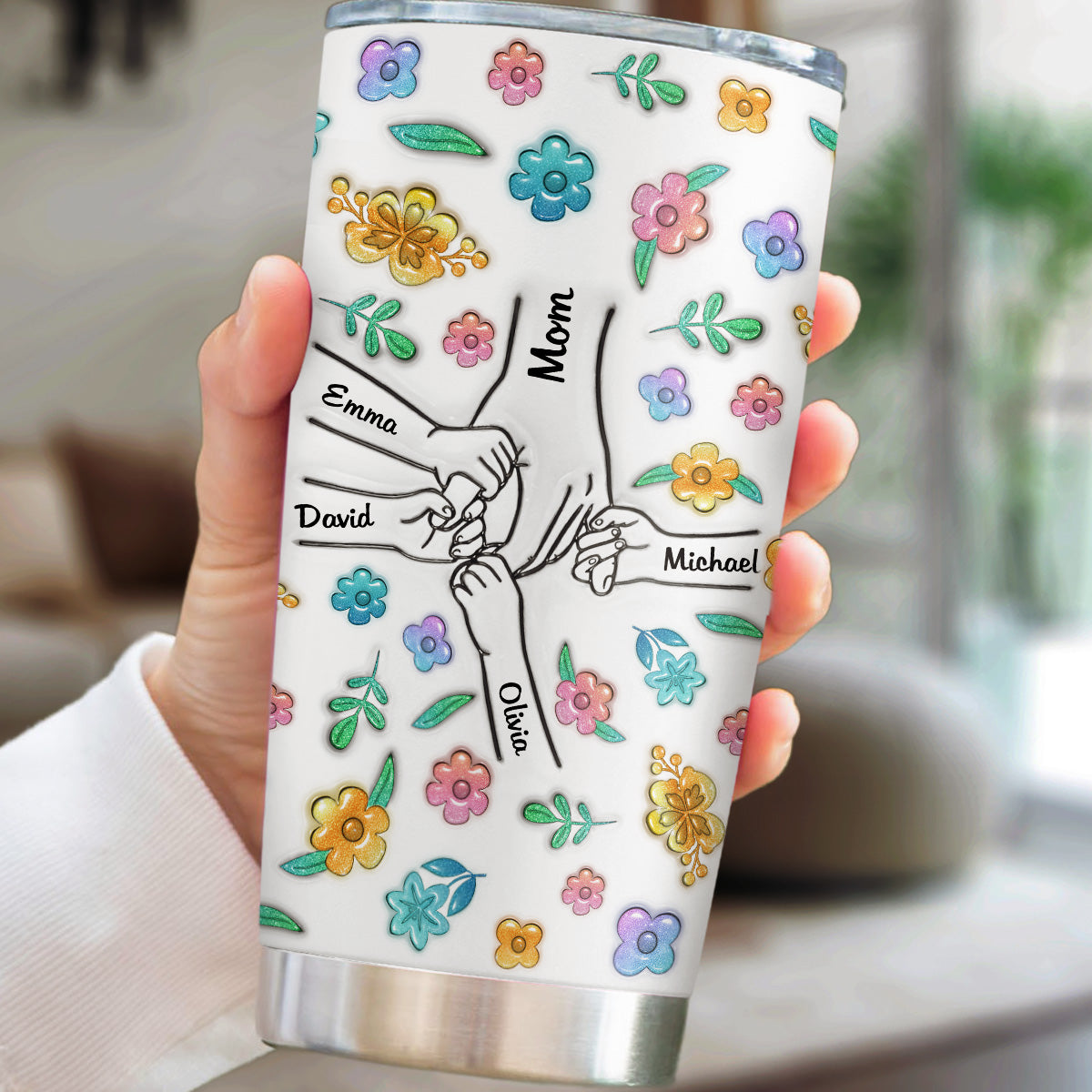 Hold My Hand Hold My Heart - Personalized Custom 3D Inflated Effect Tumbler