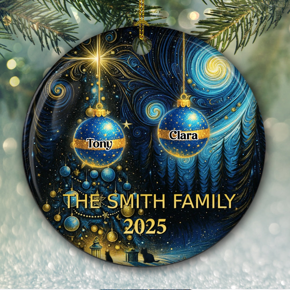 Family Together 2025 - Personalized Custom Ceramic Ornament