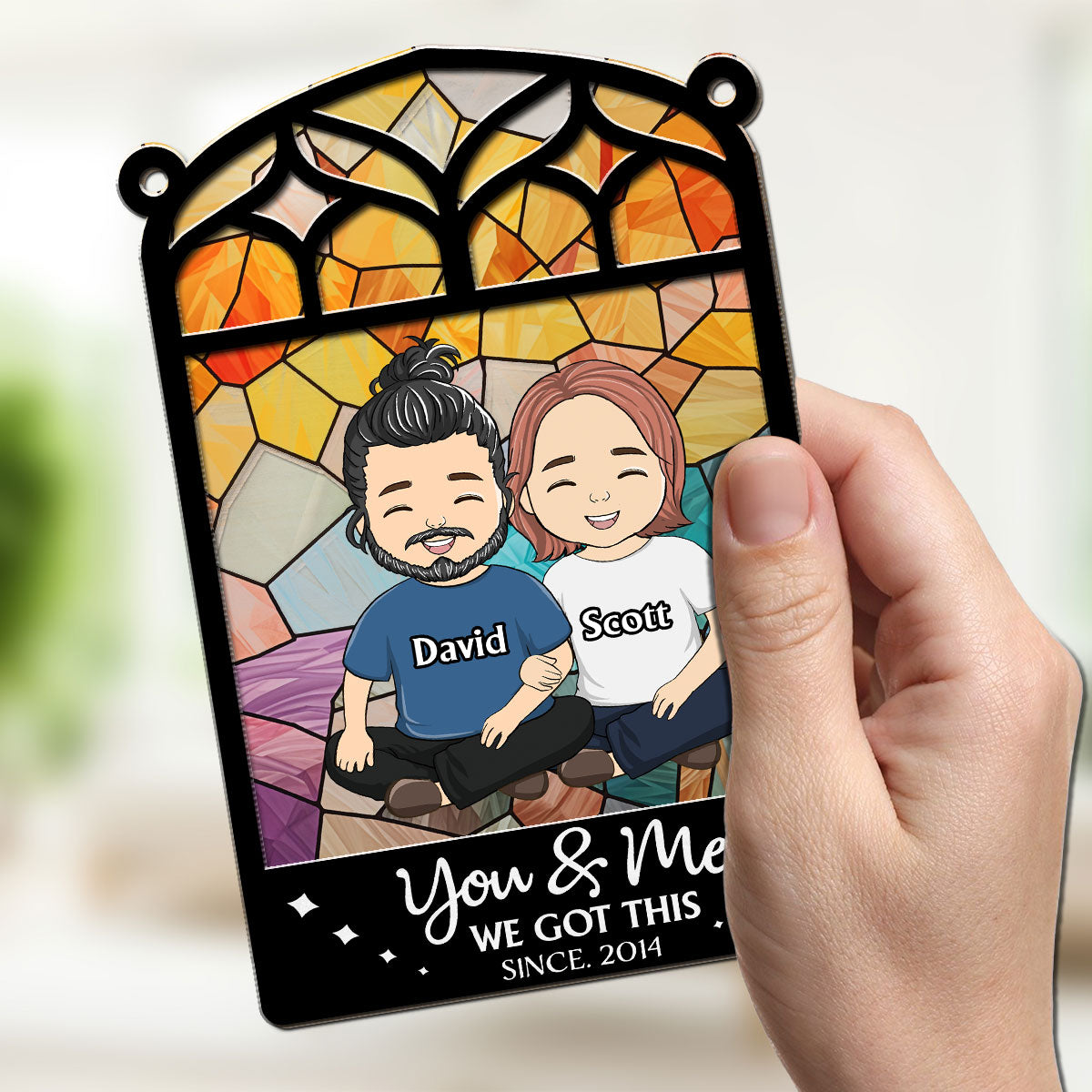You And Me - Personalized Custom Suncatcher