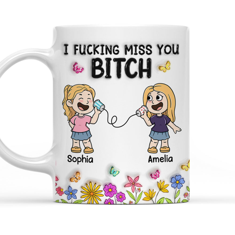 Wish You Were On My End - Personalized Custom 3D Inflated Effect Mug