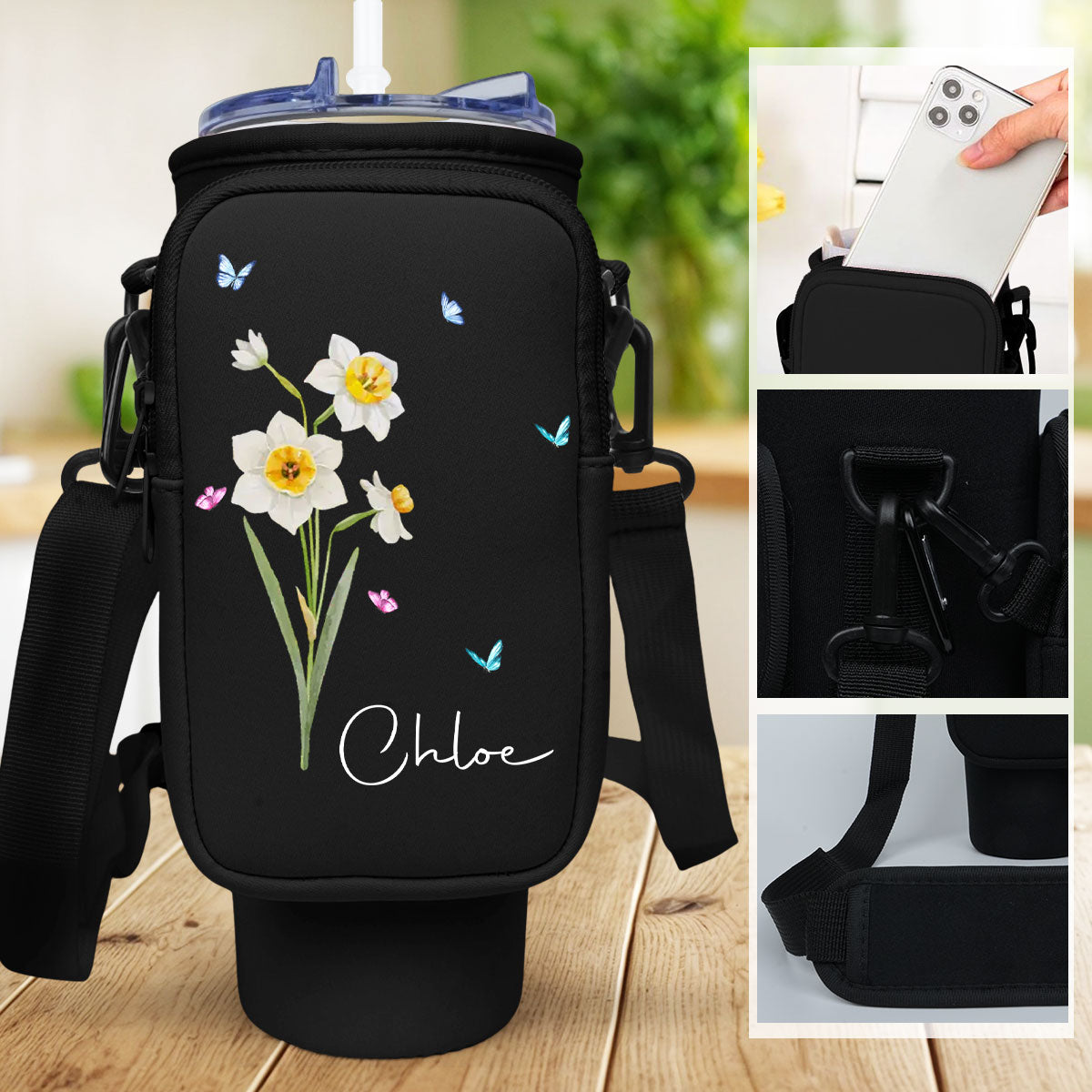 You Are The Most Beautiful Flower - Personalized Custom 40oz Water Bottle Carrier Bag