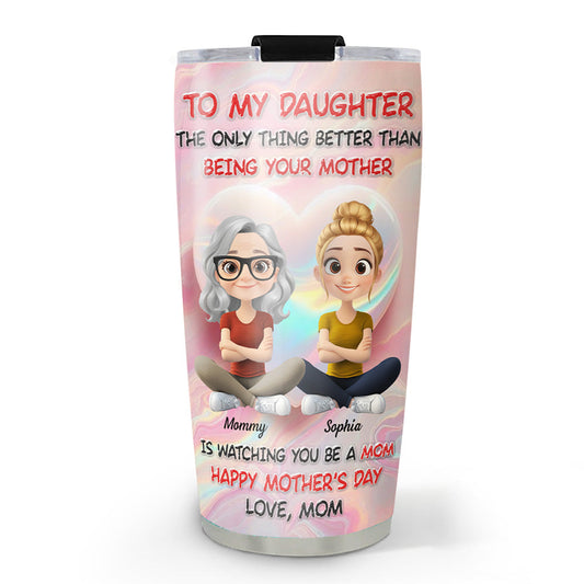 Happy Mother And Daughter - Personalized Custom 3D Inflated Effect Tumbler