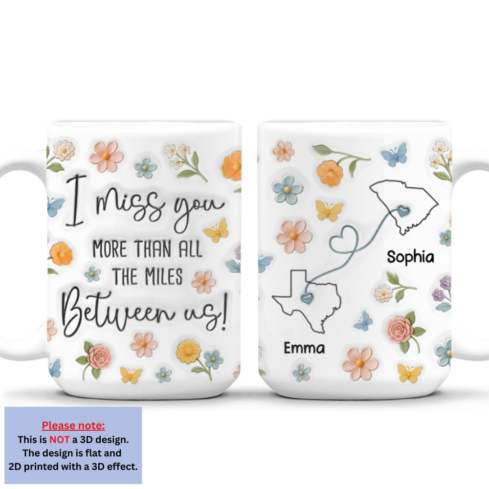 Beyond Miles I Miss You - Personalized Custom 3D Inflated Effect Mug