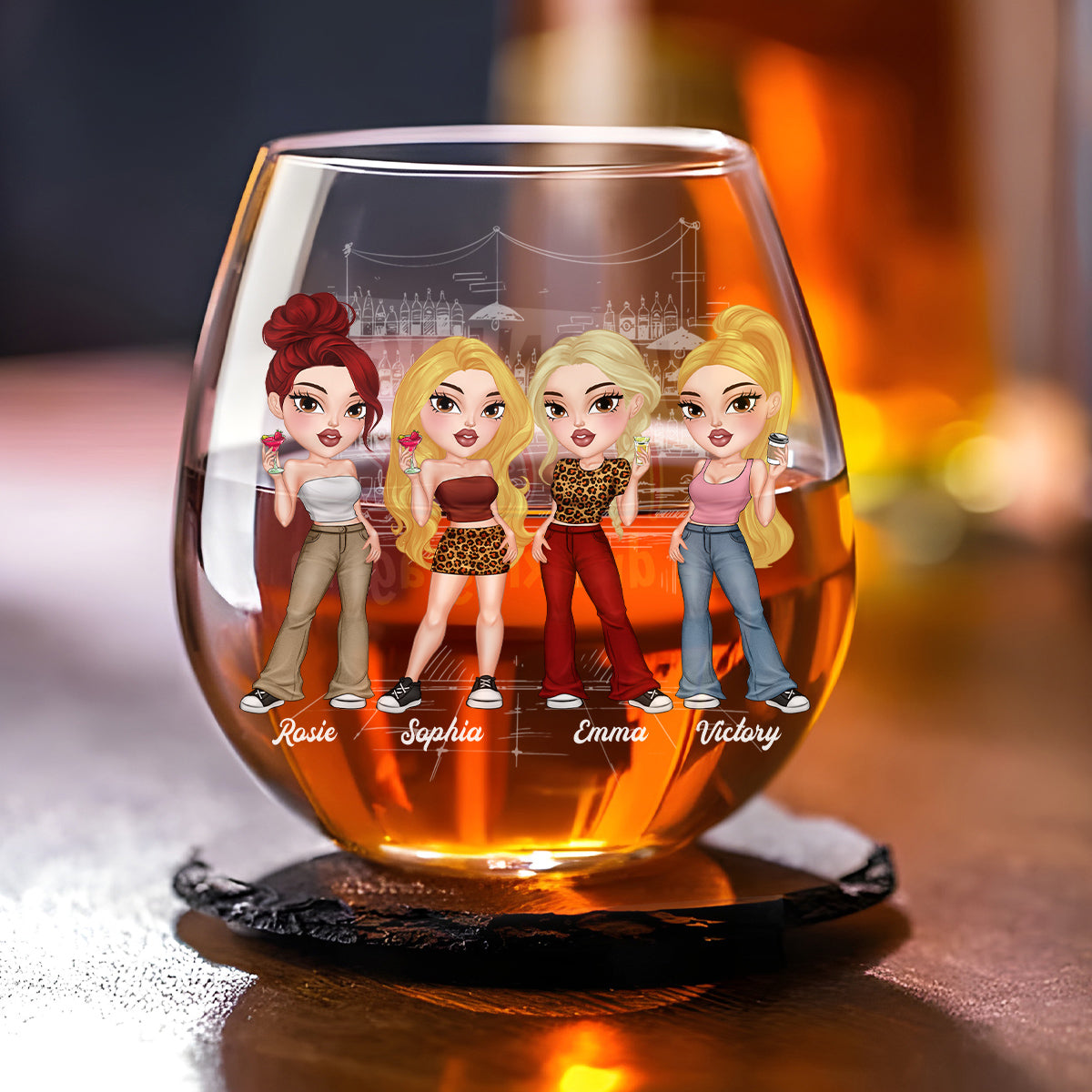 Warning The Girls Are Drinking Again - Personalized Custom Wine Glass