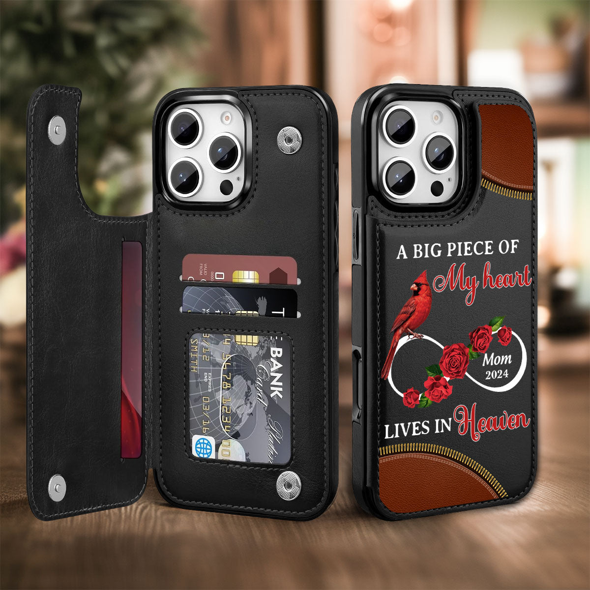 A Big Piece Of My Heart - Personalized Custom Leather Phone Case